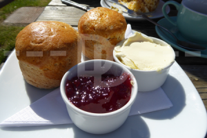 Gluten free cream tea for afternoon tea at Fremington Quay Cafe, Fremington