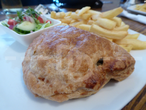 Beef pasty for lunch at The Hartland Quay Hotel, Hartland