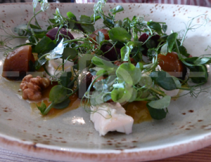 Beetroot, walnut & feta salad for starter at The Culm Valley Inn, Culmstock