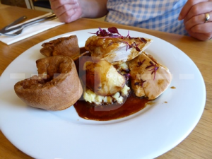 Roast chicken for lunch at The Poltimore Inn, North Molton